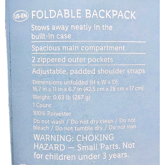 TOPMOVE® Folding Backpack w/ Built-in Carrying Case 20L Packable Ultra Light - Picture 8 of 15